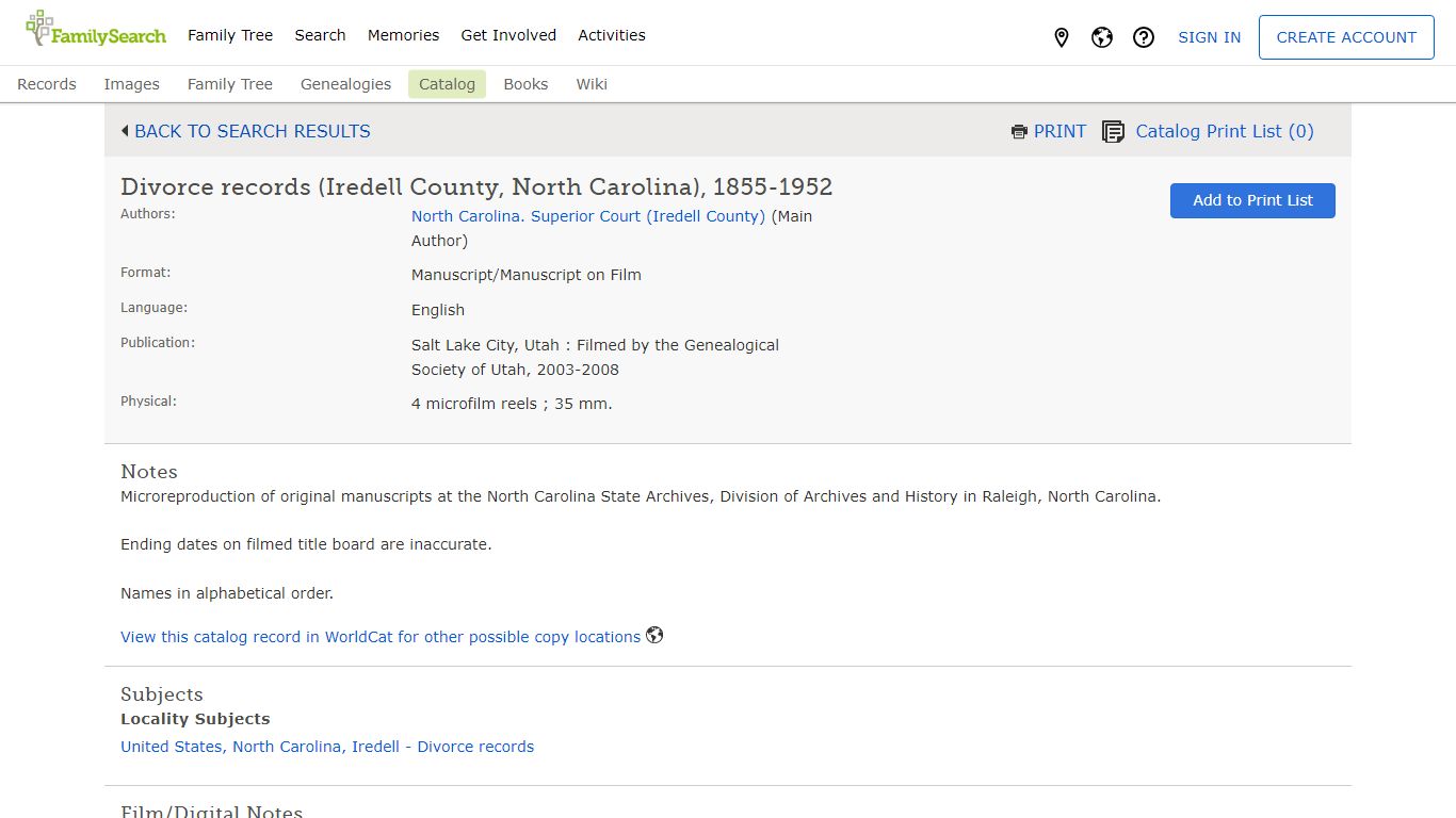 Divorce records (Iredell County, North Carolina), 1855-1952 - FamilySearch